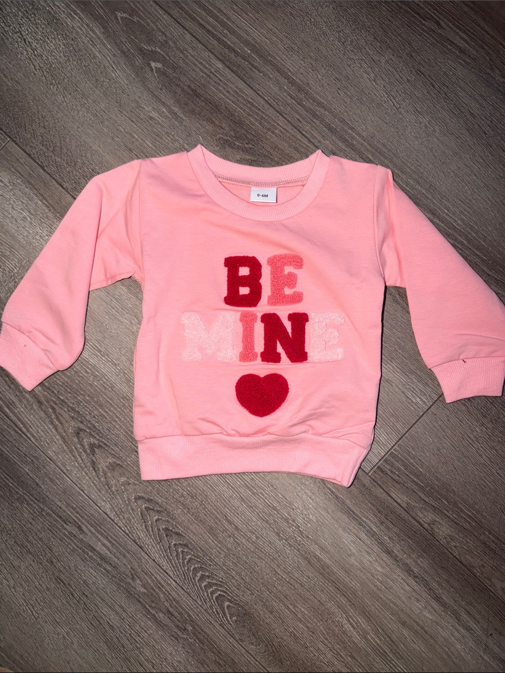 Girls' Pink 'Be Mine' Heart Pullover Sweatshirt - Kids